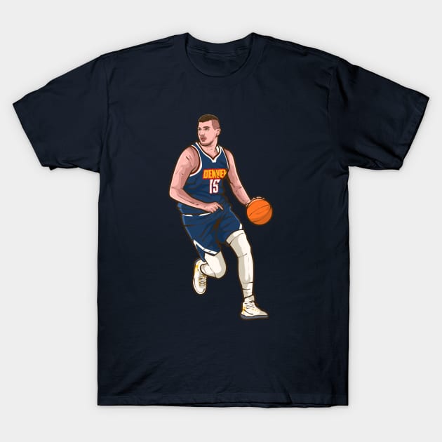 Nikola Jokic Dribbling T-Shirt by rattraptees